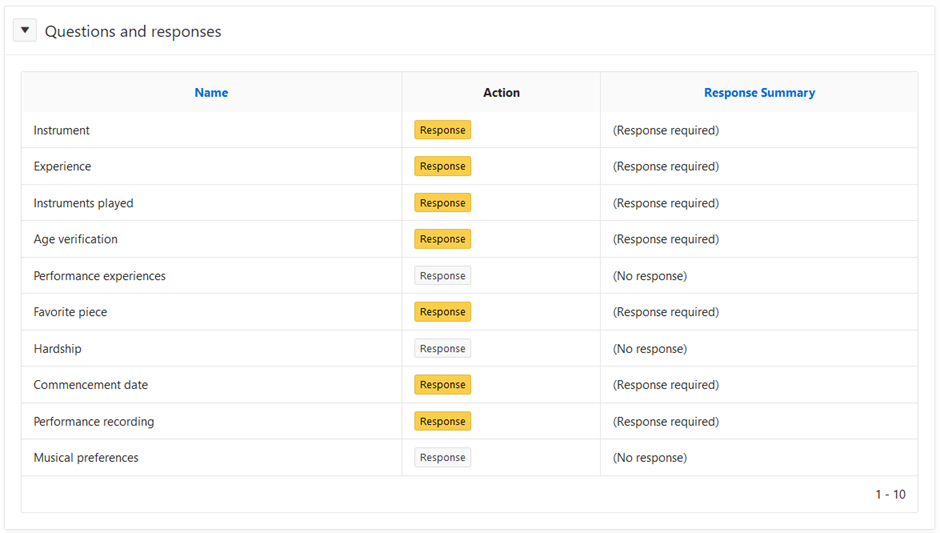 Questions and responses